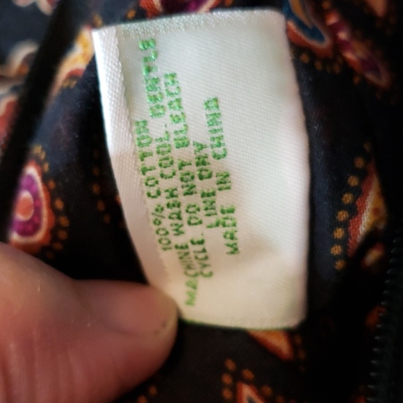 Vera Bradley Hannah Kensington Small Purse Bag Pleated Cotton Mini Brown Blue - Picture 7 of 8